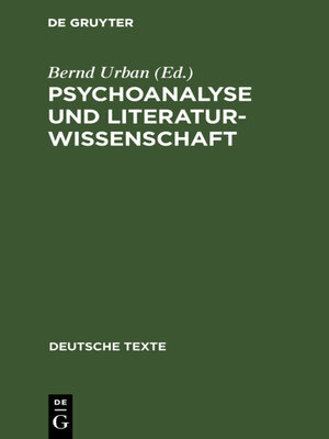 cover image of Psychoanalyse und Literaturwissenschaft